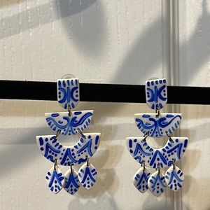 New Blue/White Polymer Clay Earrings